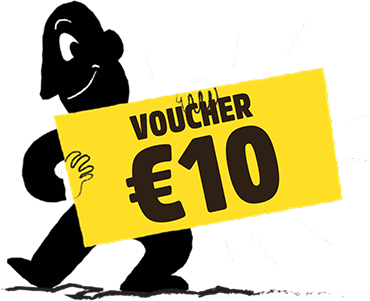 Afbeelding van mannetje met voucher € 10